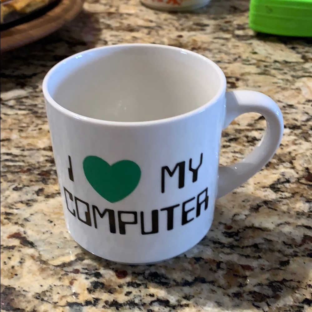 Vintage 1984 I Love My Computer coffee mug